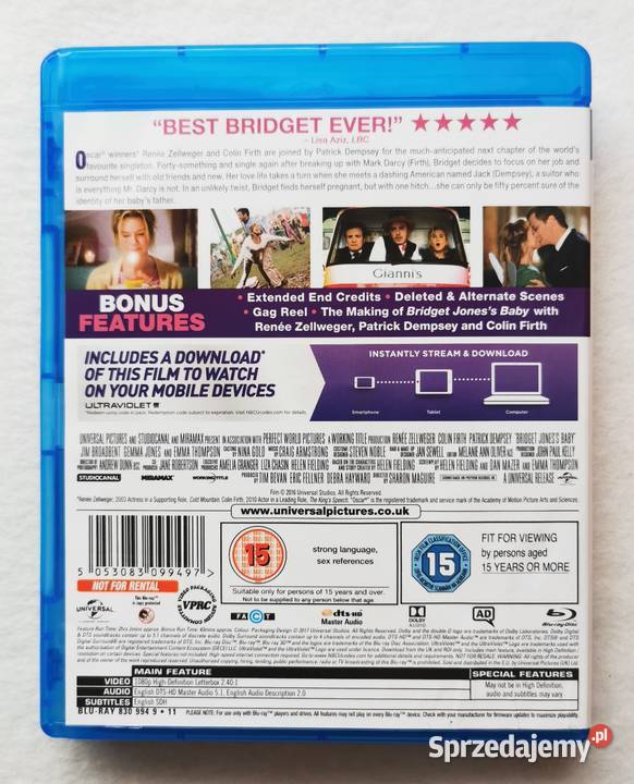 Bridget Joness Baby Bridget Jones 3 Bluray En Wytrzyszczki
