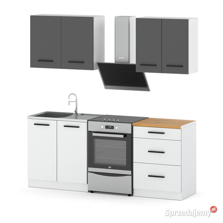 Meble Kuchenne Biało Szare Mat Nowoczesne 20m Elbląg