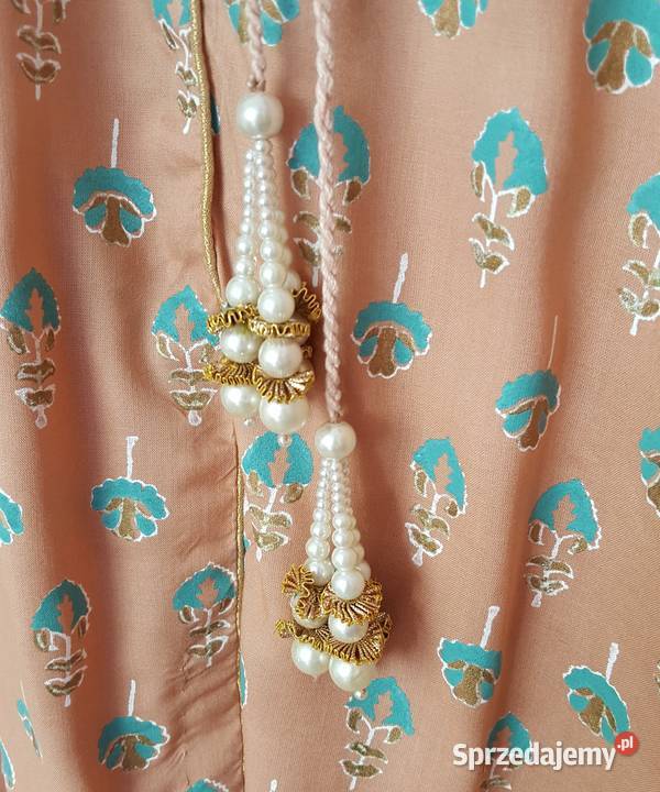 Nowa indyjska tunika angrakha M 38 handmade Moda i Styl