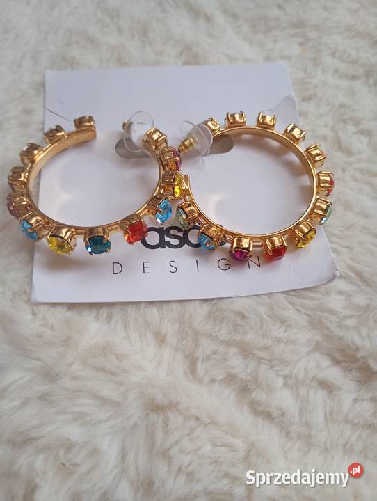 ASOS Bogato zdobione kolczyki tęczowe koła NOWE małopolskie Kraków