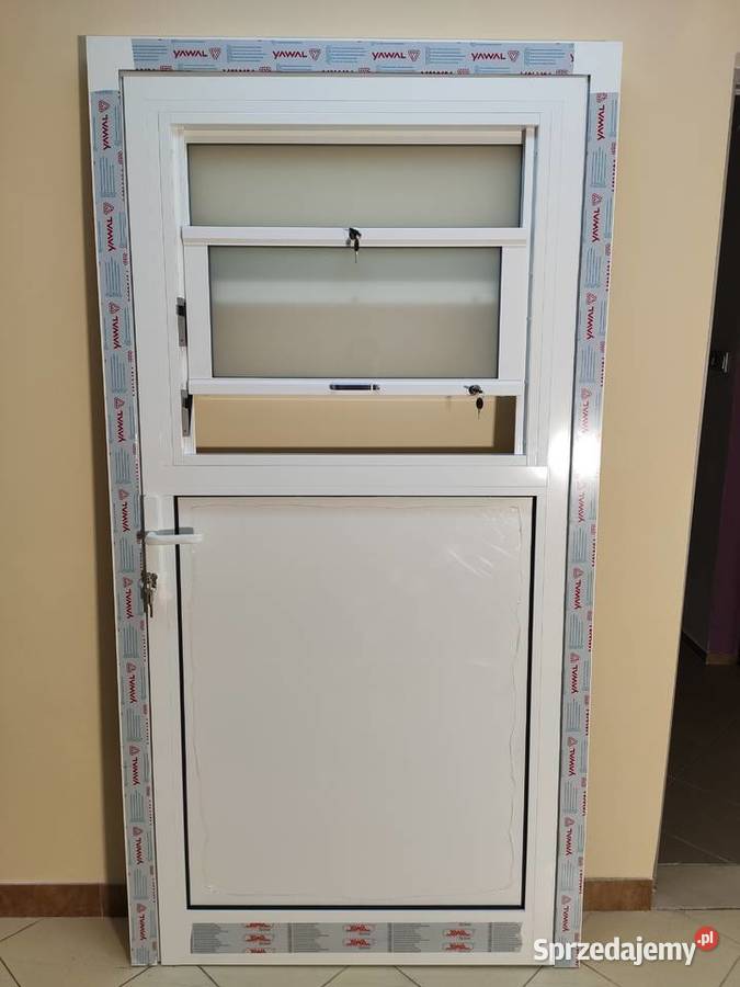 Drzwi aluminiowe z oknem do obsługi klienta do inny materiał dolnośląskie Bogatynia sprzedam
