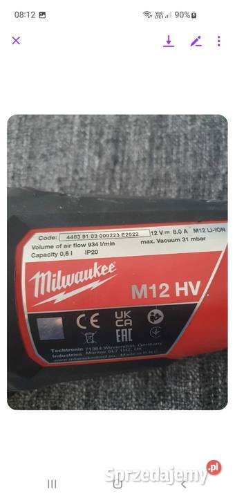 Odkurzacz Milwaukee M12HV sprzedam