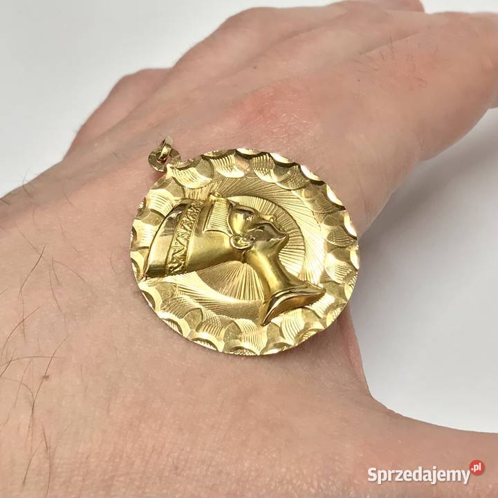 Złoty DUŻY WISIOREK 18K cudna Nefretete Warszawa