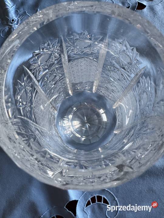 Wazon kryształowy z czasów PRL ciężki wysoki 255