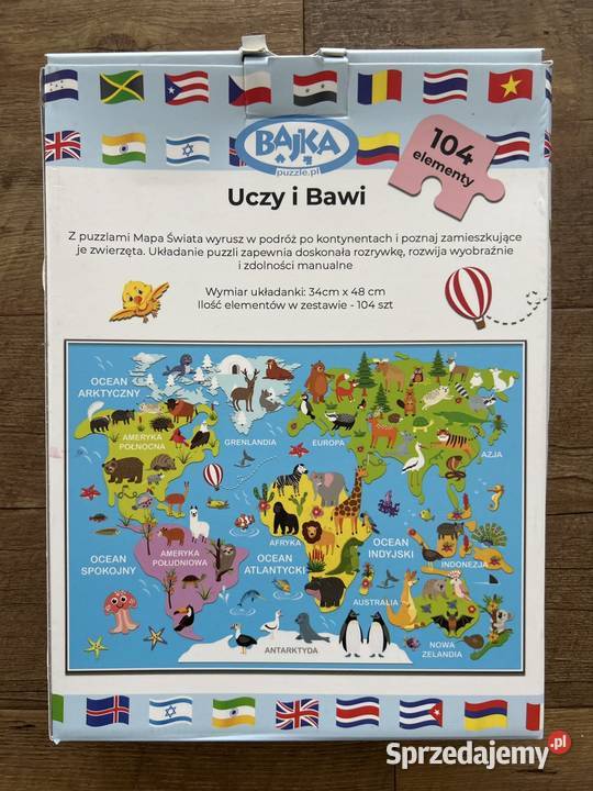 Puzzle zwierzęta świata puzzle małego bystrzaka Wyszków sprzedam