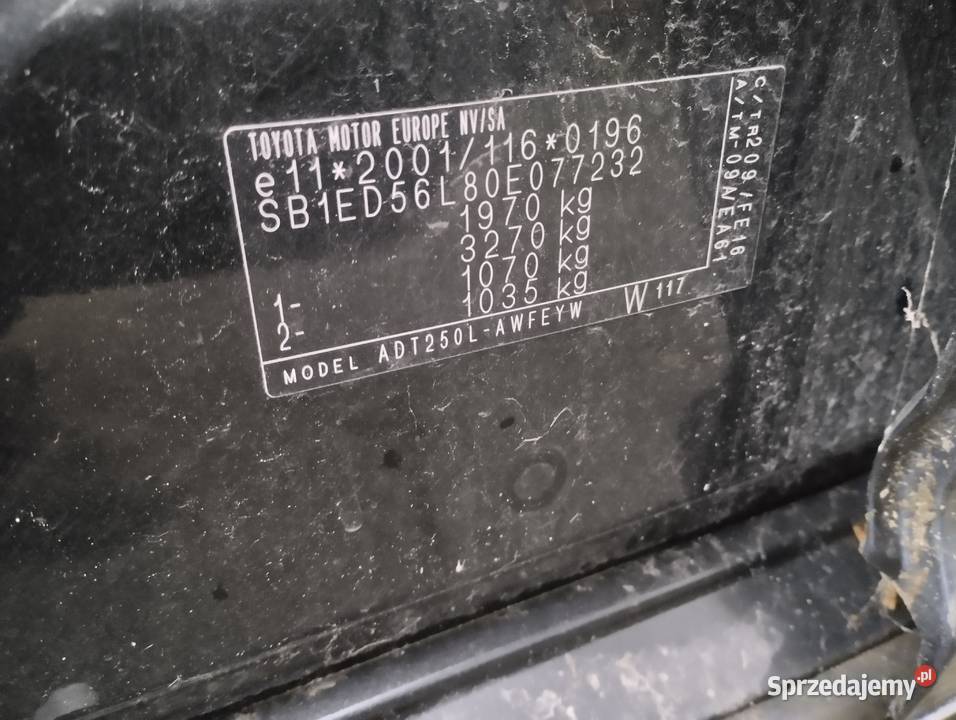 drzwi tylne lewe toyota avensis t25 kombi osobowe Drzwi Gniew sprzedam