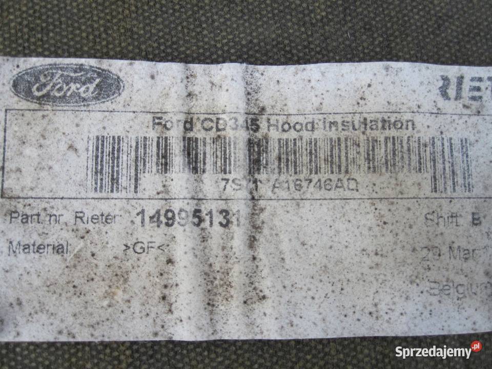 FORD MONDEO MK4 IV 11r wygłuszenie maski świętokrzyskie sprzedam