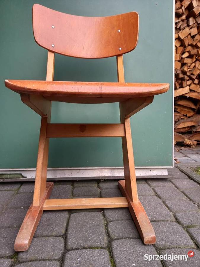 Krzesło szkolne Casala Niemcy lata 60 vintage wielkopolskie Rawicz