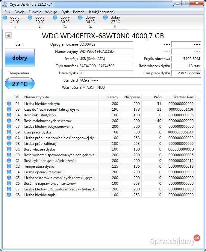 WD Red NAS 4TB SATA 35 WD40EFRX 5400RPM lubelskie