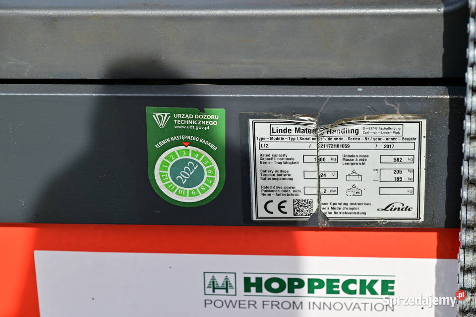 Paleciak elektryczny Linde L12 Duplex 250 2017 Częstochowa