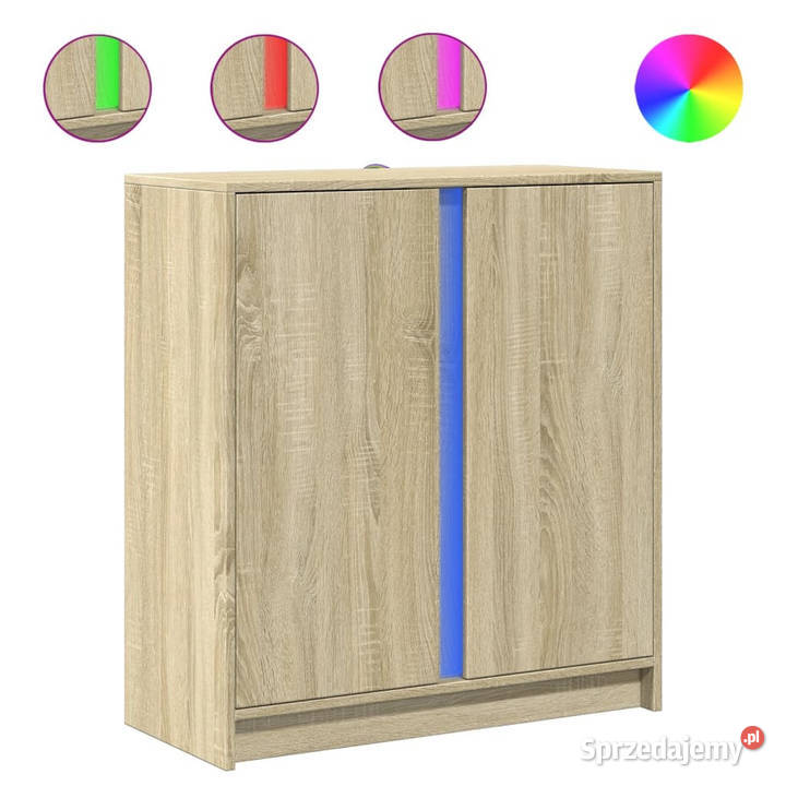 Szafka z LED dąb sonoma 77x34x85 materiał Warszawa