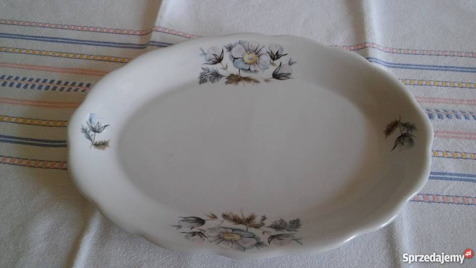 talerz patera porcelanowy półmisek kwiatowy wzór Gdańsk