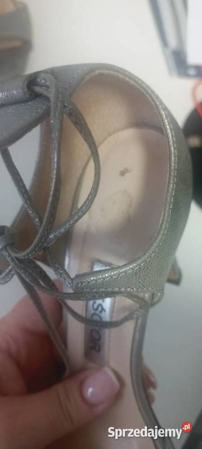 Sandały srebrne skóra naturalna 38 Neścior Gdańsk sprzedam