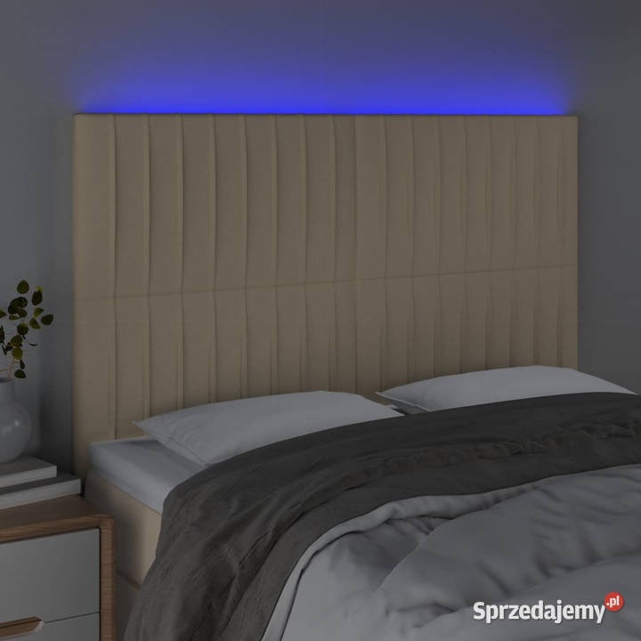 Zagłówek do łóżka z LED kremowy 144x5x118128 Warszawa