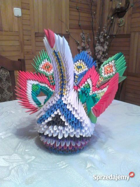 Origami modułowe Paw kolorowy Haczów