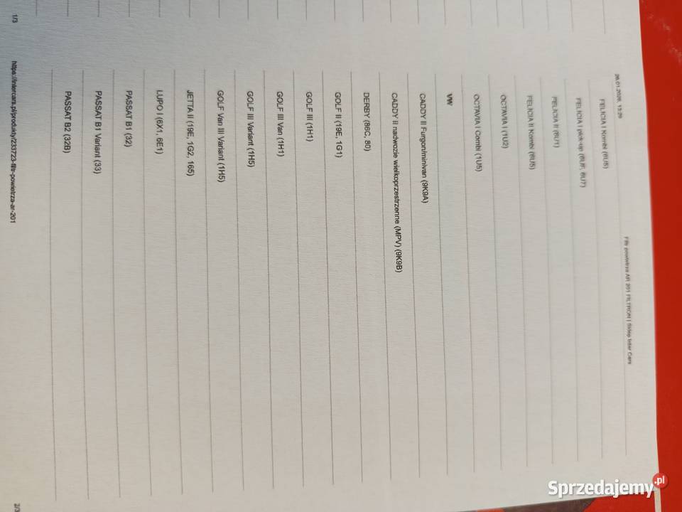 Filtr powietrza do Audi Powietrza łódzkie Rozprza