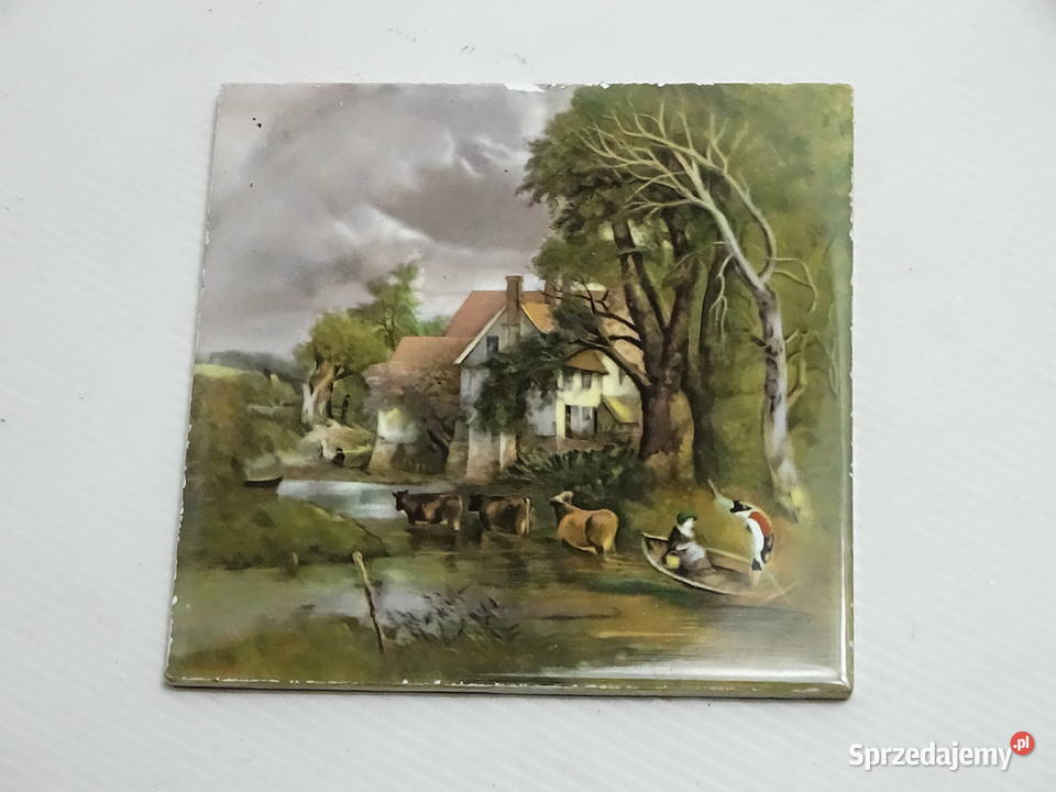 Stara Kafelka Ceramiczna Gien France Obrazek lubelskie Biłgoraj sprzedam