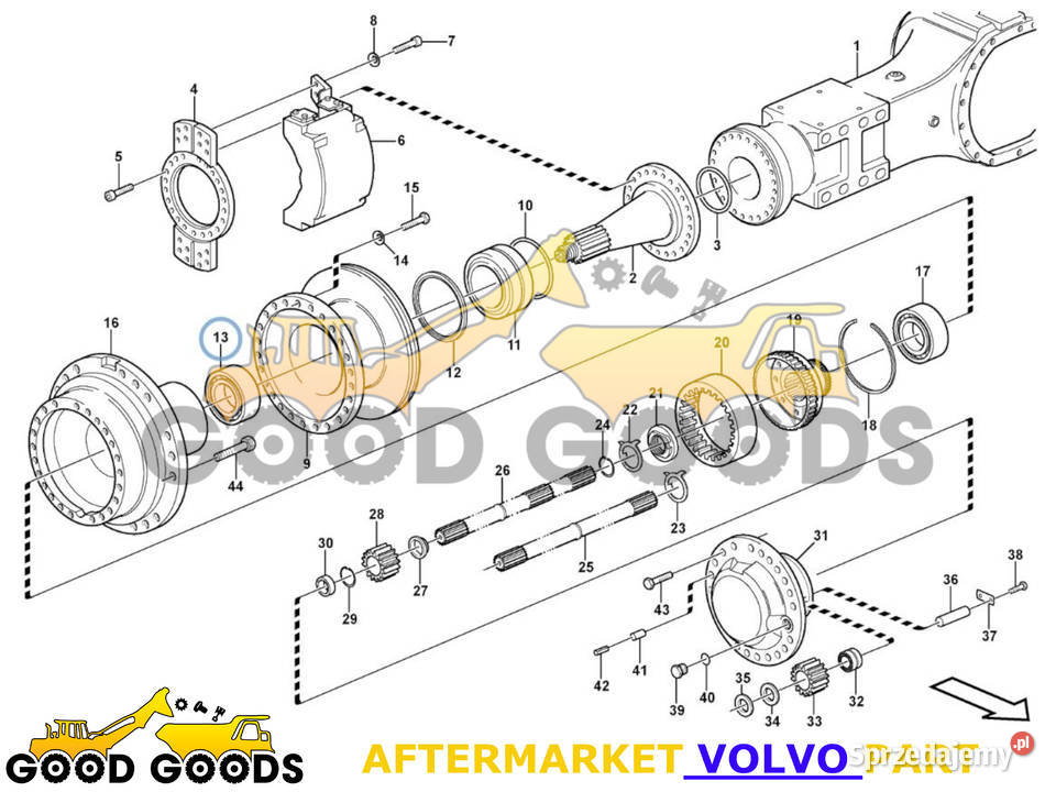 VOLVO ŁOŻYSKO PIASTY 11102026 OEM A35 A35C A35D mazowieckie Władysławów