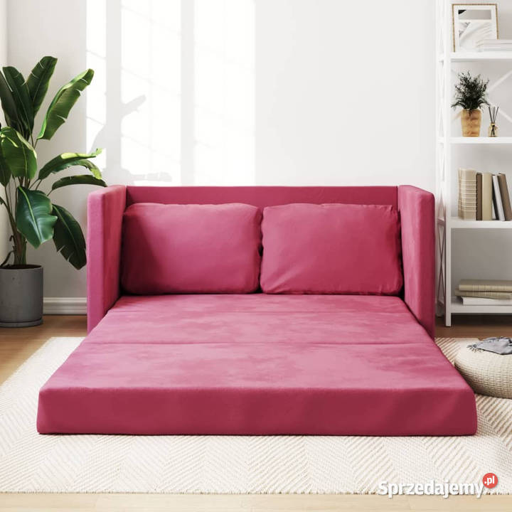 Sofa podłogowa 2w1 winna czerwień 122x204x55 Warszawa