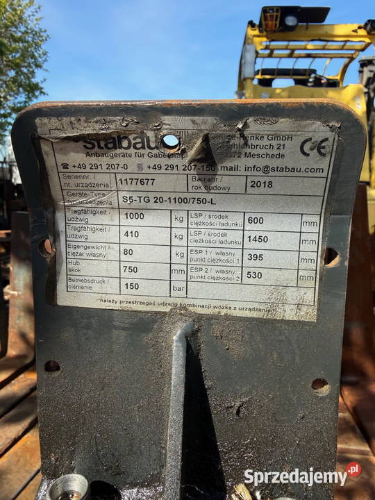 widły wysuwane hydraulicznie Stabau Kooi 2000 Wózki widłowe