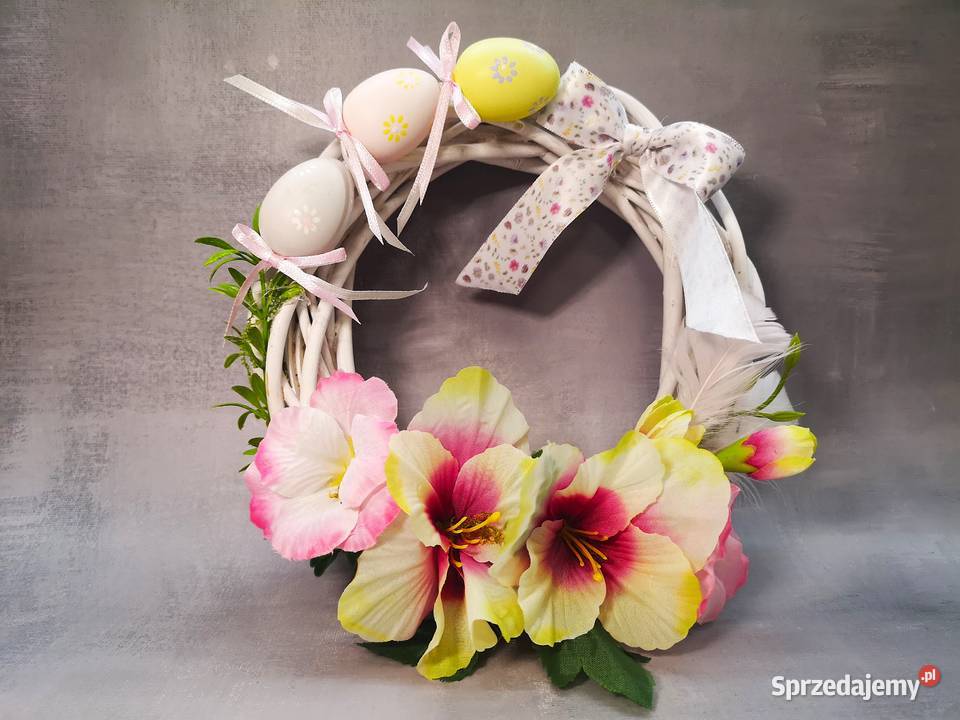 Stroik wielkanocny na wiklinowym kole świętokrzyskie Kielce sprzedam