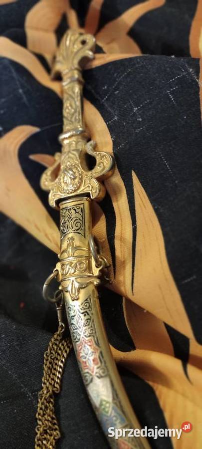 Vintage złocony sztylet BERMEJO z Toledo Sokółka