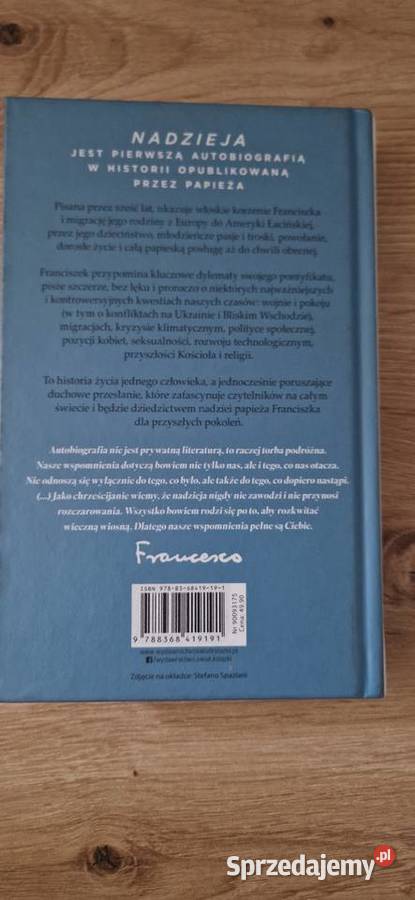 Papież Franckiszek Nadzieja autobiografia