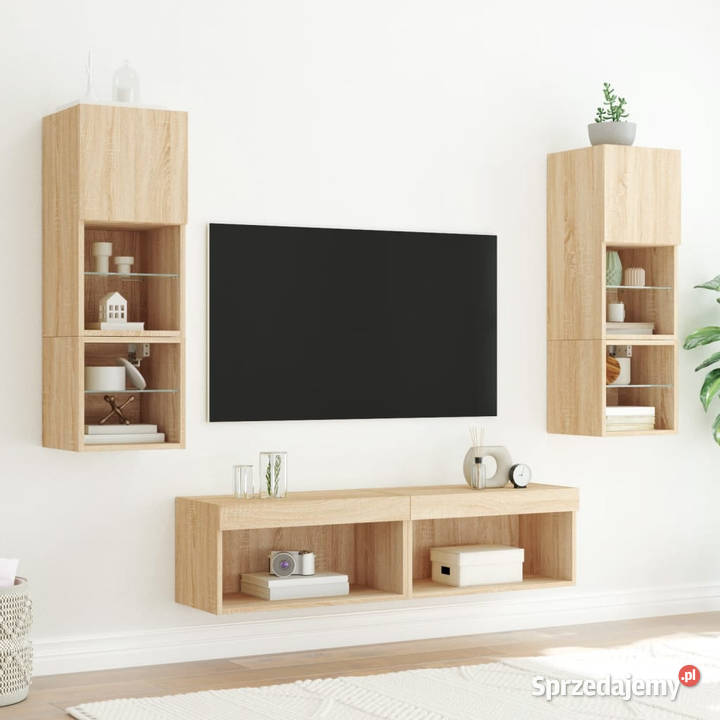 Szafki pod TV z LED 2 kolor dąb sonoma 60x30x30 Warszawa sprzedam