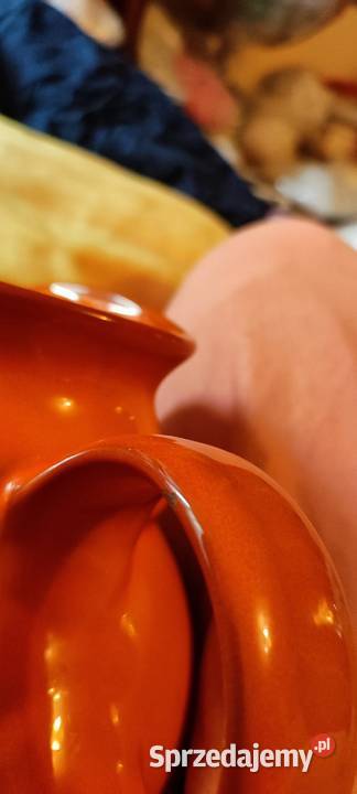 Dzbanek pomarańczowy porcelana Bavaria 1950 Wrocław