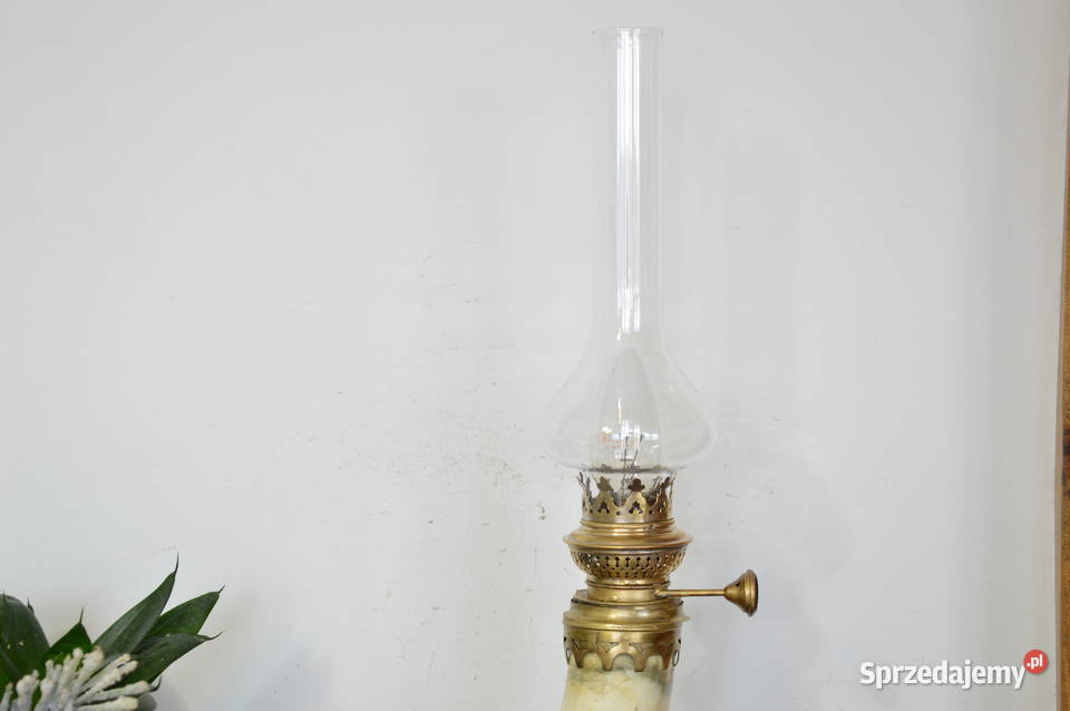 elektryczna lampa naftowa róg mosiądz b stara Jastrzębie-Zdrój