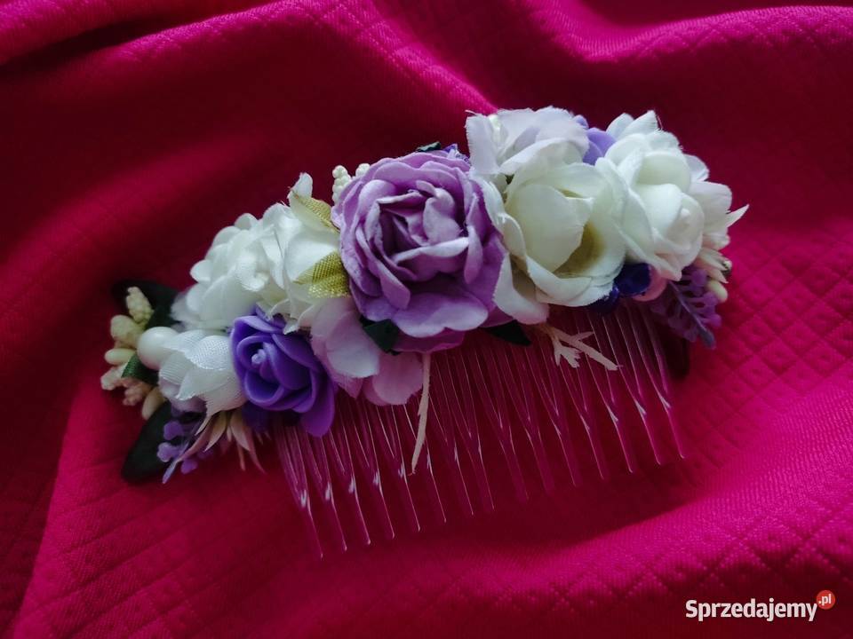 Ślubny grzebyk stroik poprawiny kwiatki Ozdoby do włosów Ryki sprzedam