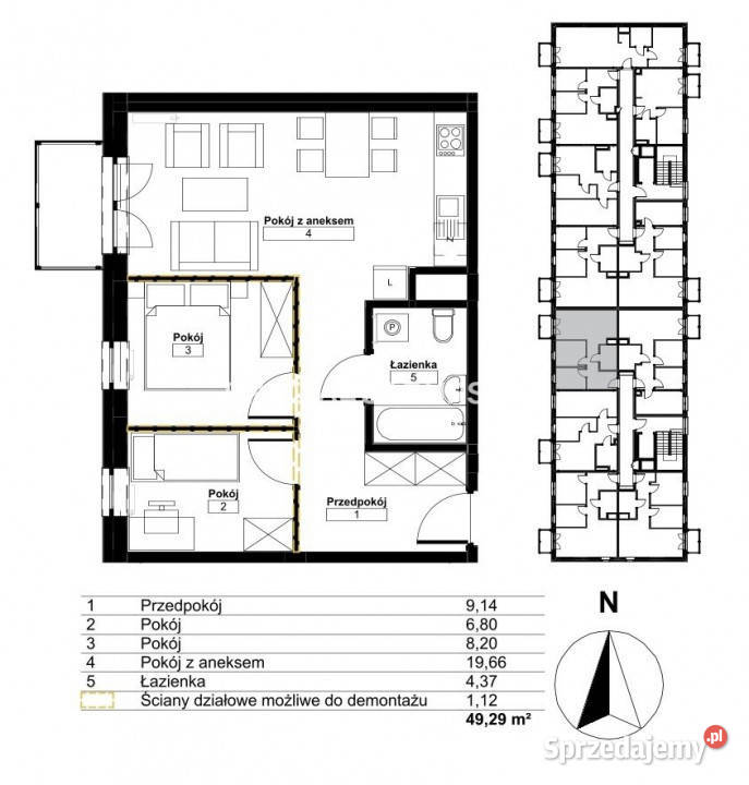 Mieszkanie Kraków 4929m2 3pokojowe sprzedam