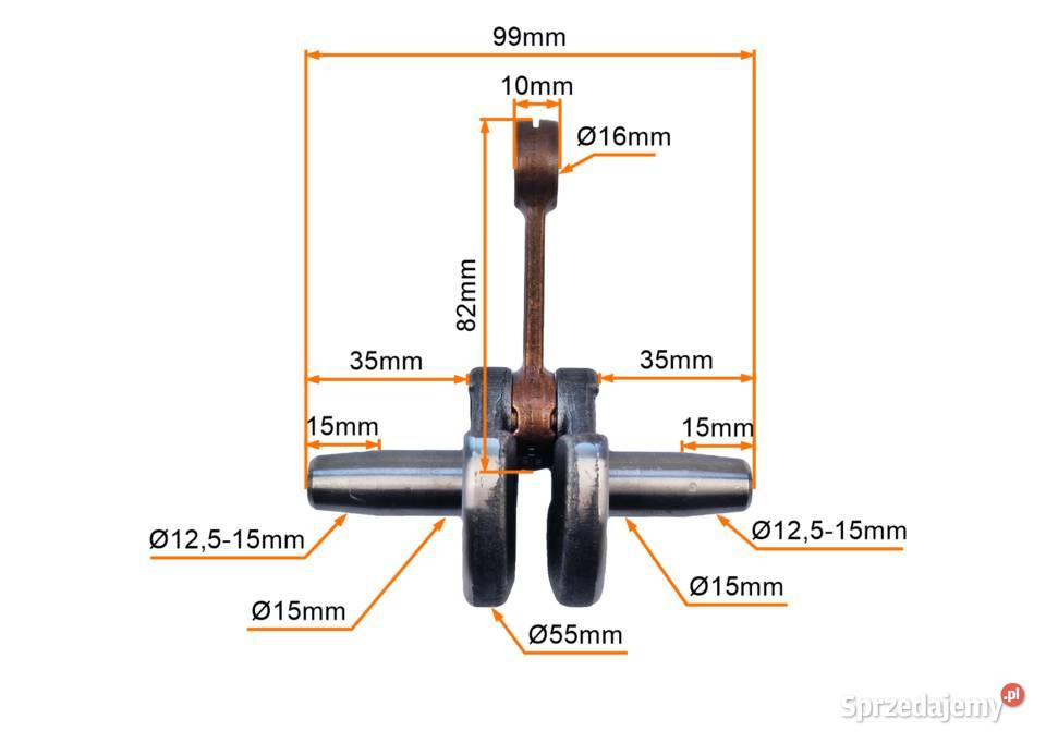 WAŁ KORBOWY POCKET BIKE typ 446 SWORZEŃ 12mm sprzedam
