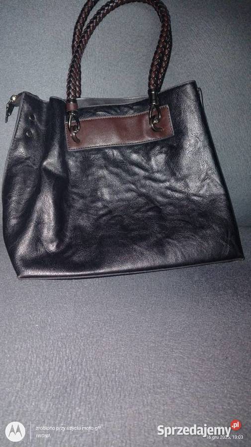 Elegancka nowa czarna torebka skórzana Butik Ostrów Wielkopolski