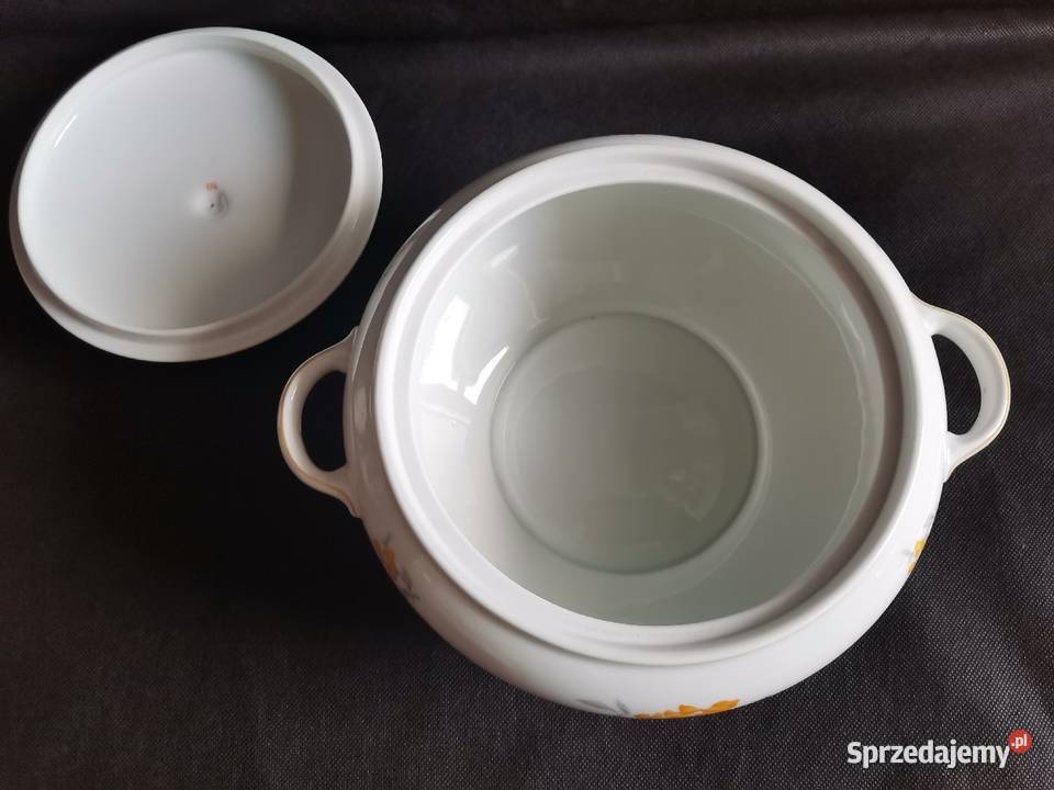 Stara waza w kwiaty porcelana Śląska Giesche