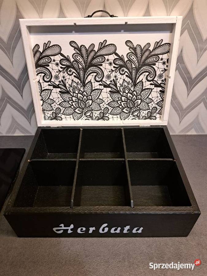Herbaciarka pudełko drewniane handmade opolskie Kędzierzyn-Koźle sprzedam