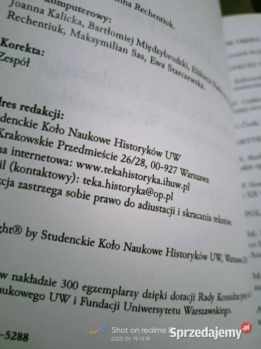 Teka historyka niski nakład książki Warszawa sprzedam