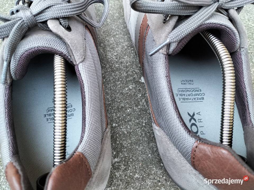 Buty Męskie Geox Skóra 46 szary/srebrny Wałbrzych