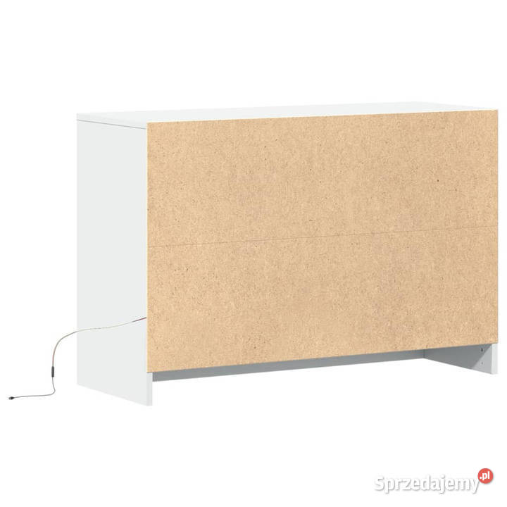 Szafka TV z LED biała 91x34x61 materiał Warszawa