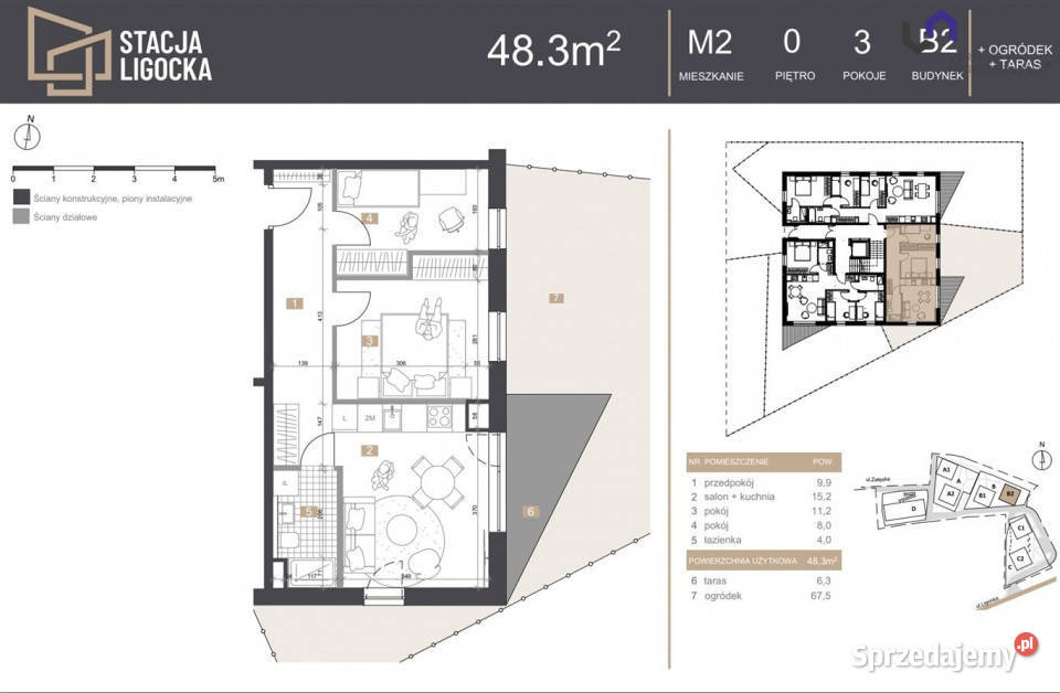 sprzedaży mieszkania Katowice 483m2 3 pokojowe Piętro 2