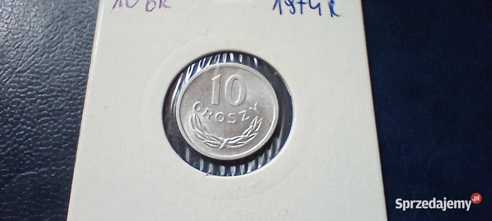 Stare monety 10 groszy 1974 Polska PRL mennicza Lesko