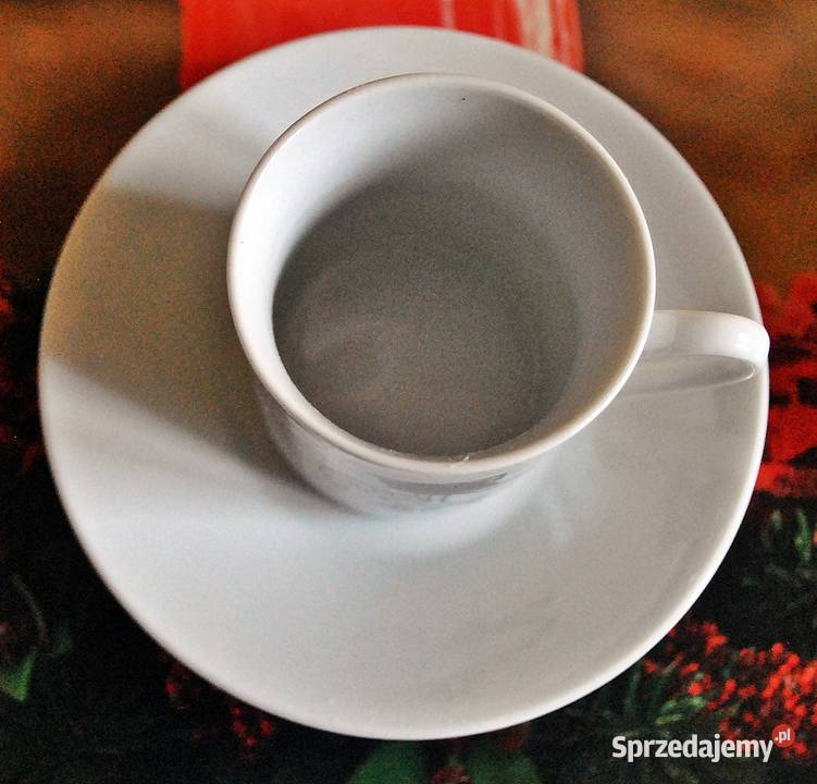 Filiżanki ceramiczne z talerzykiem 6 śląskie Zawiercie