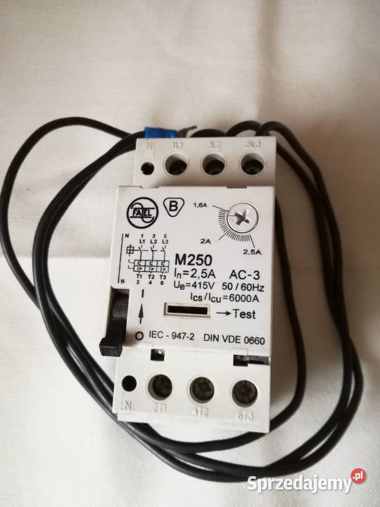 Wyłącznik IEC M250 In25A AC3 Łódź
