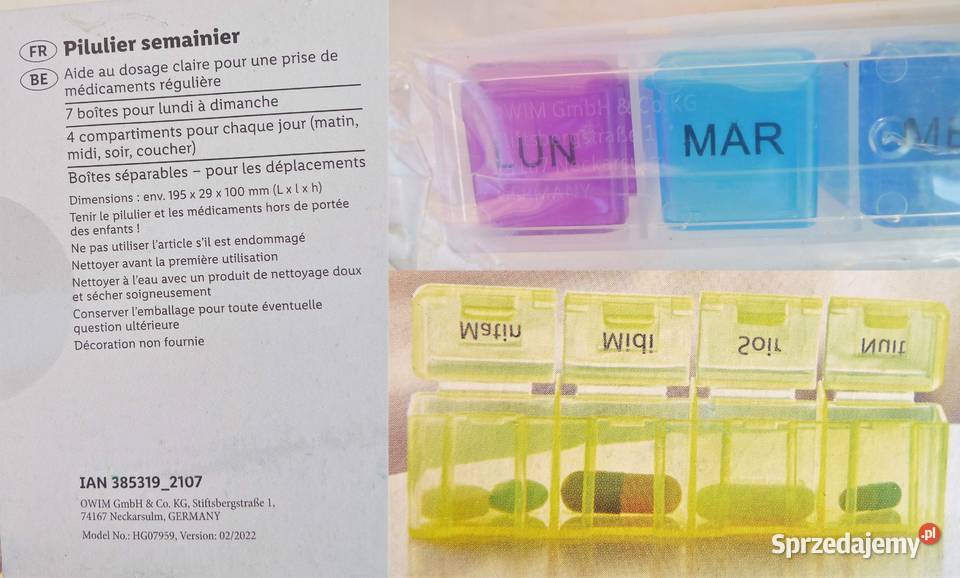 Pojemnik na leki tabletki pigułki 7 dni tygodnia