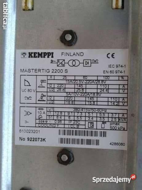 Spawarka Tig Kemppi s 2200 DC Dostepna Mogilno