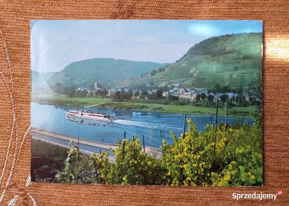 WIDOK NA STATEK WYCIECZKOWY NA RZECE MOZELA Antyki, Sztuka, Kolekcje Piszczac