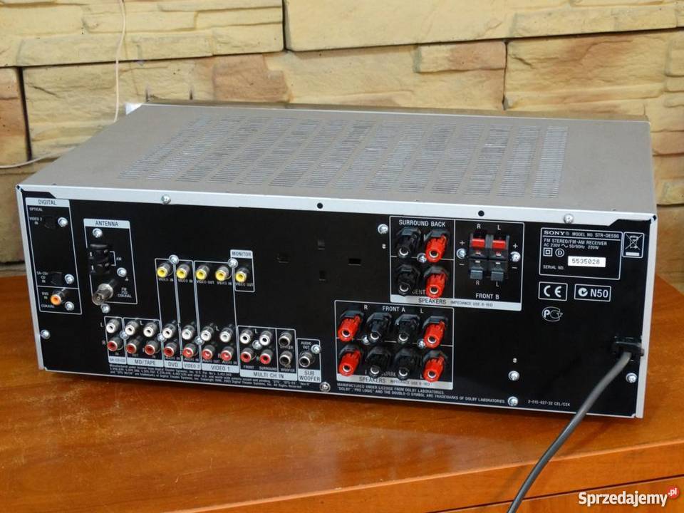 Amplituner Sony STRDE 598 wejścia cyfroweWYSYŁKA