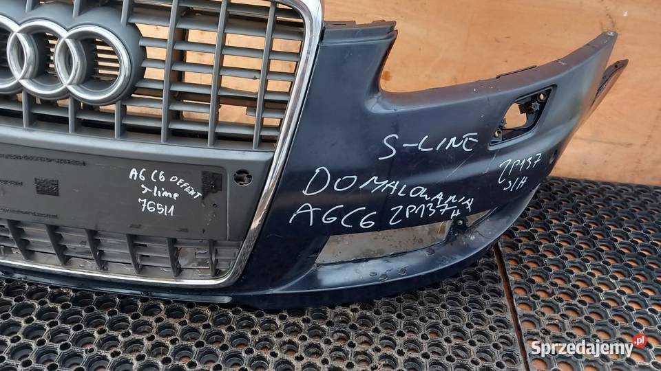 AUDI A6 C6 SLINE ZDERZAK PRZÓD SPRYSKI LZ7R Zbierkowo