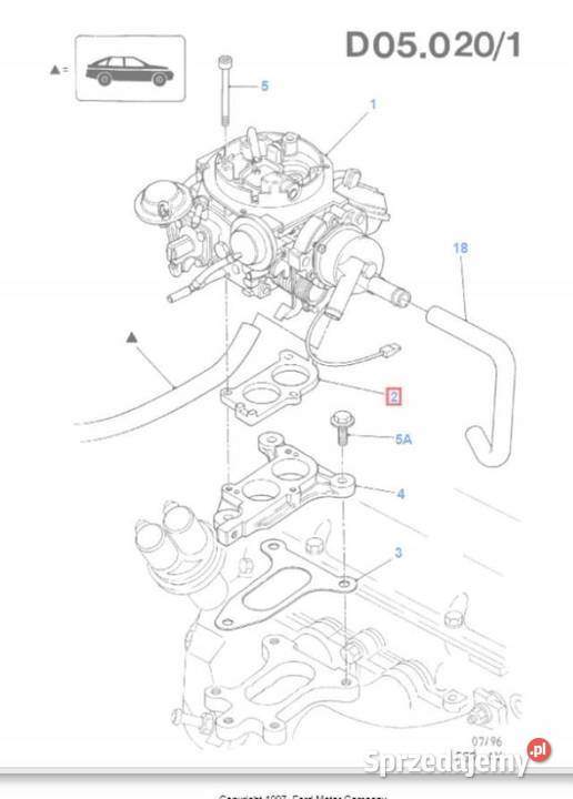 USZCZELKA GAŹNIKA FORD SIERRA 8793 18 6181608 sprzedam