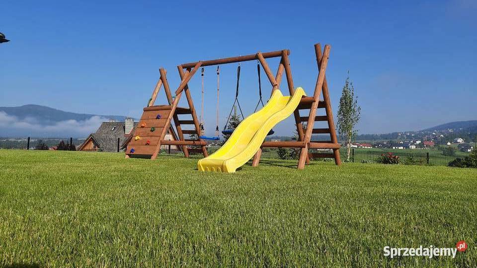 Plac Zabaw do Ogrodu JUMBOOLAF 4xHuśtawka Ślizg Drewno